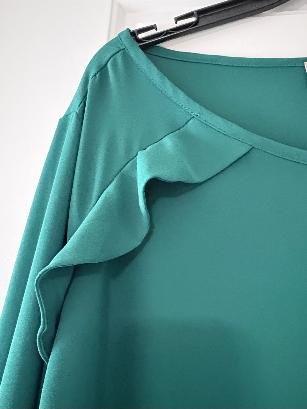 LOFT Green Ruffle-Trim Blouse - Picture 5 of 8